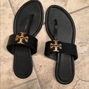 Tory Burch size 9 black leather sandals